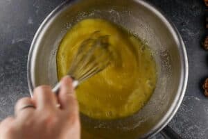 heating egg/sugar mixture over simmering water