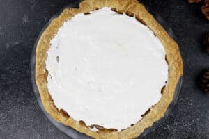 Pie with marshmallow fluff spread on it- before toasting