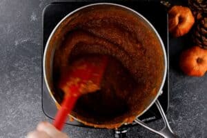 pumpkin mixture in pot having cooked