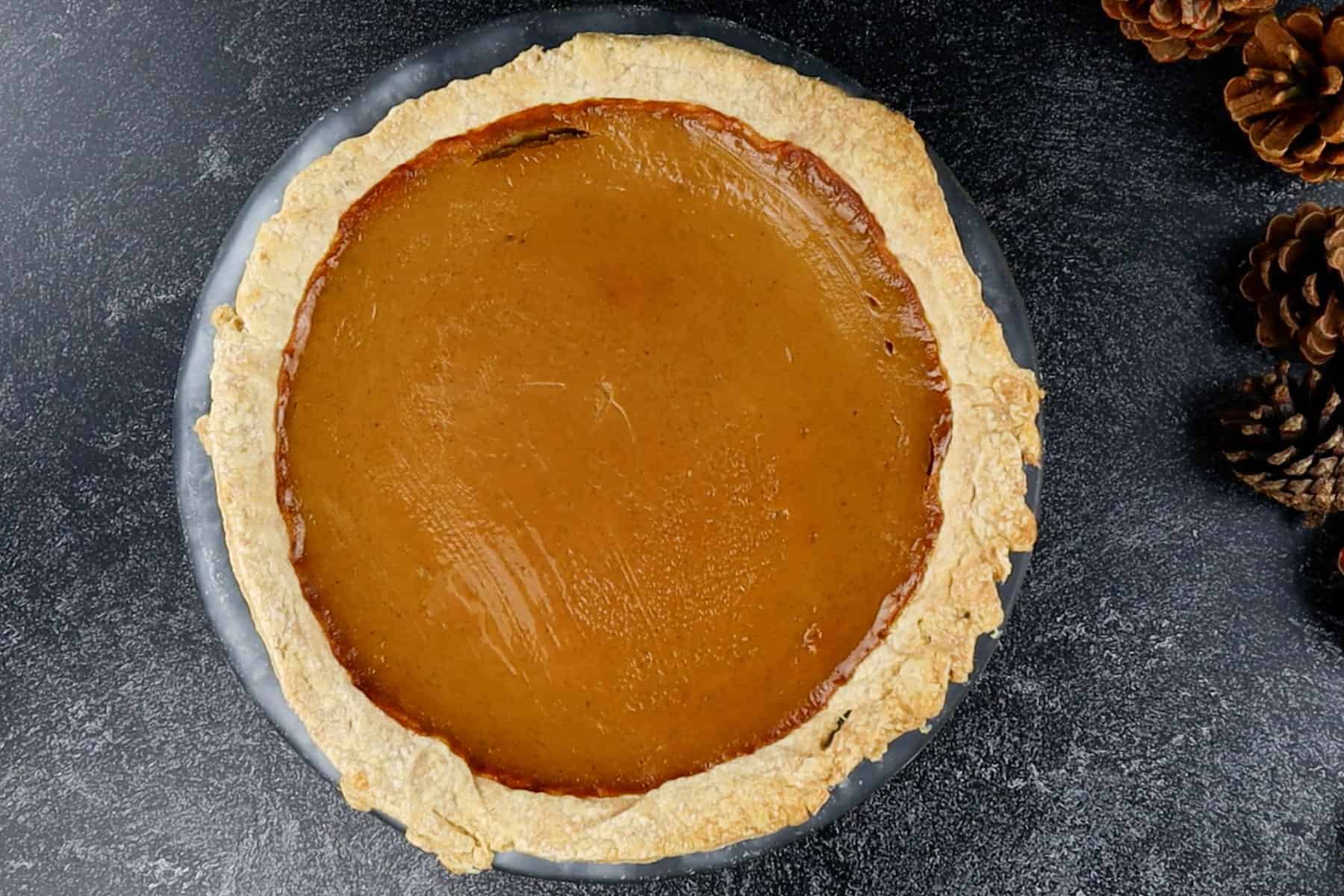 sweet potato pumpkin pie baked and cooled.