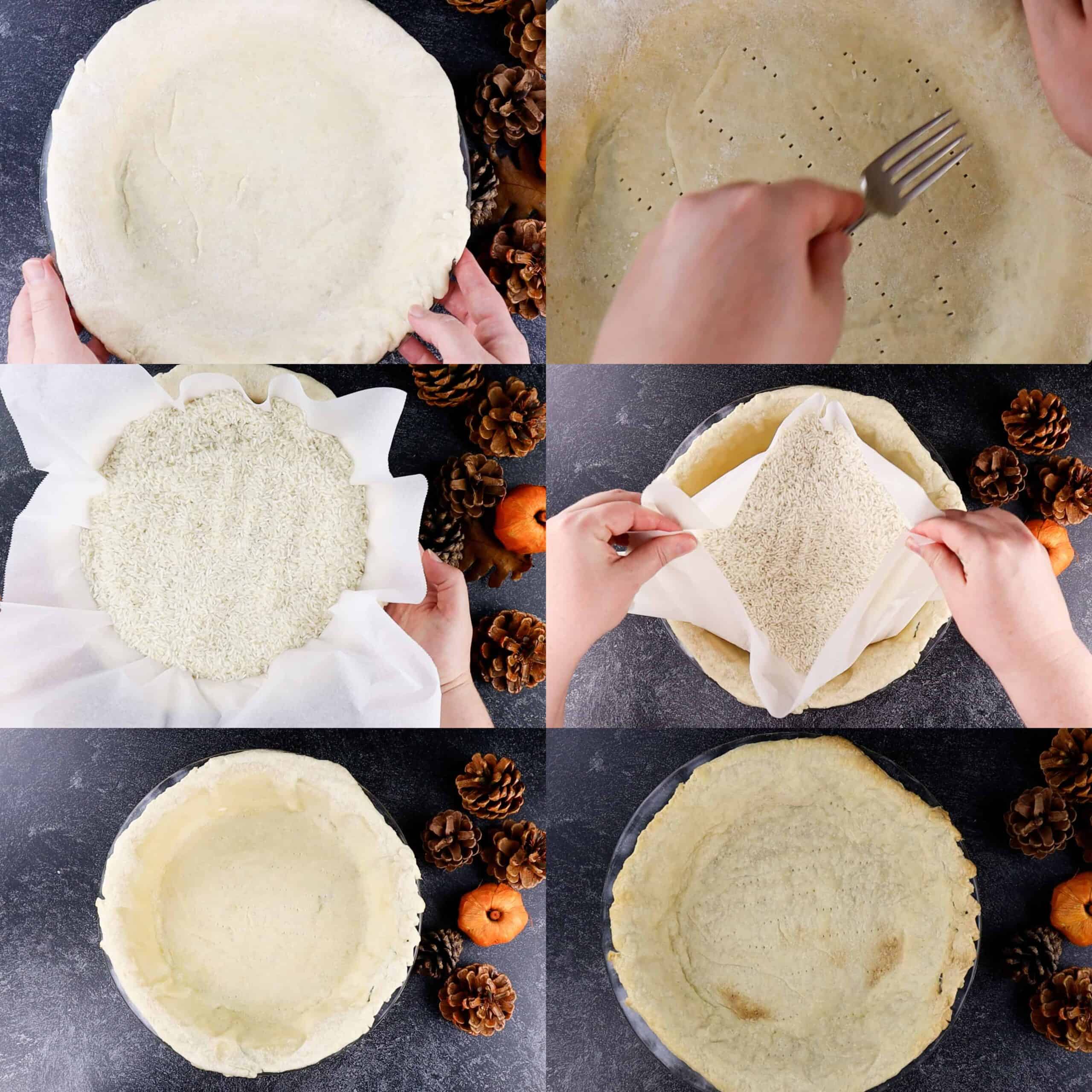 how to prebake pie crust process shots