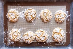 chewy gingerbread cookies after baking