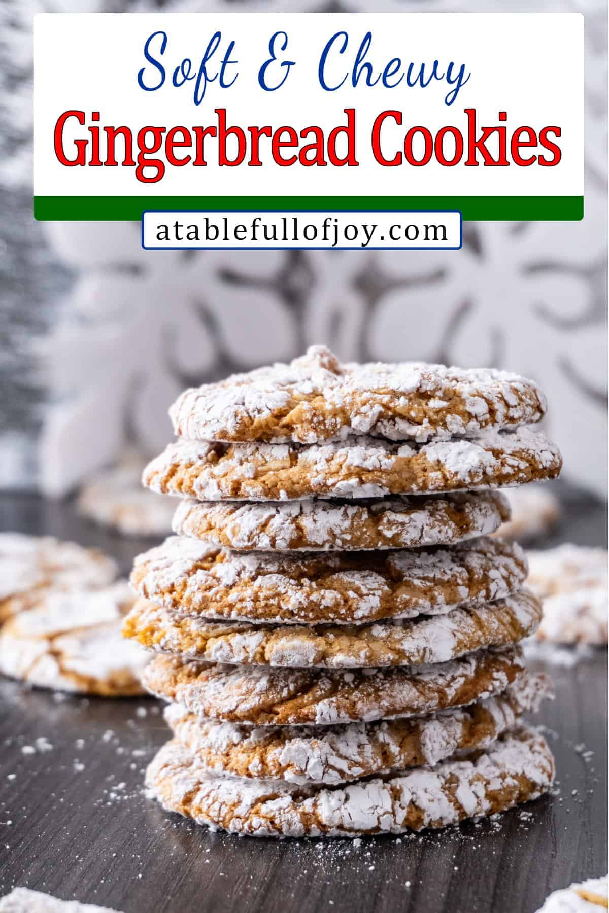 Chewy Gingerbread Cookies pinterest pin