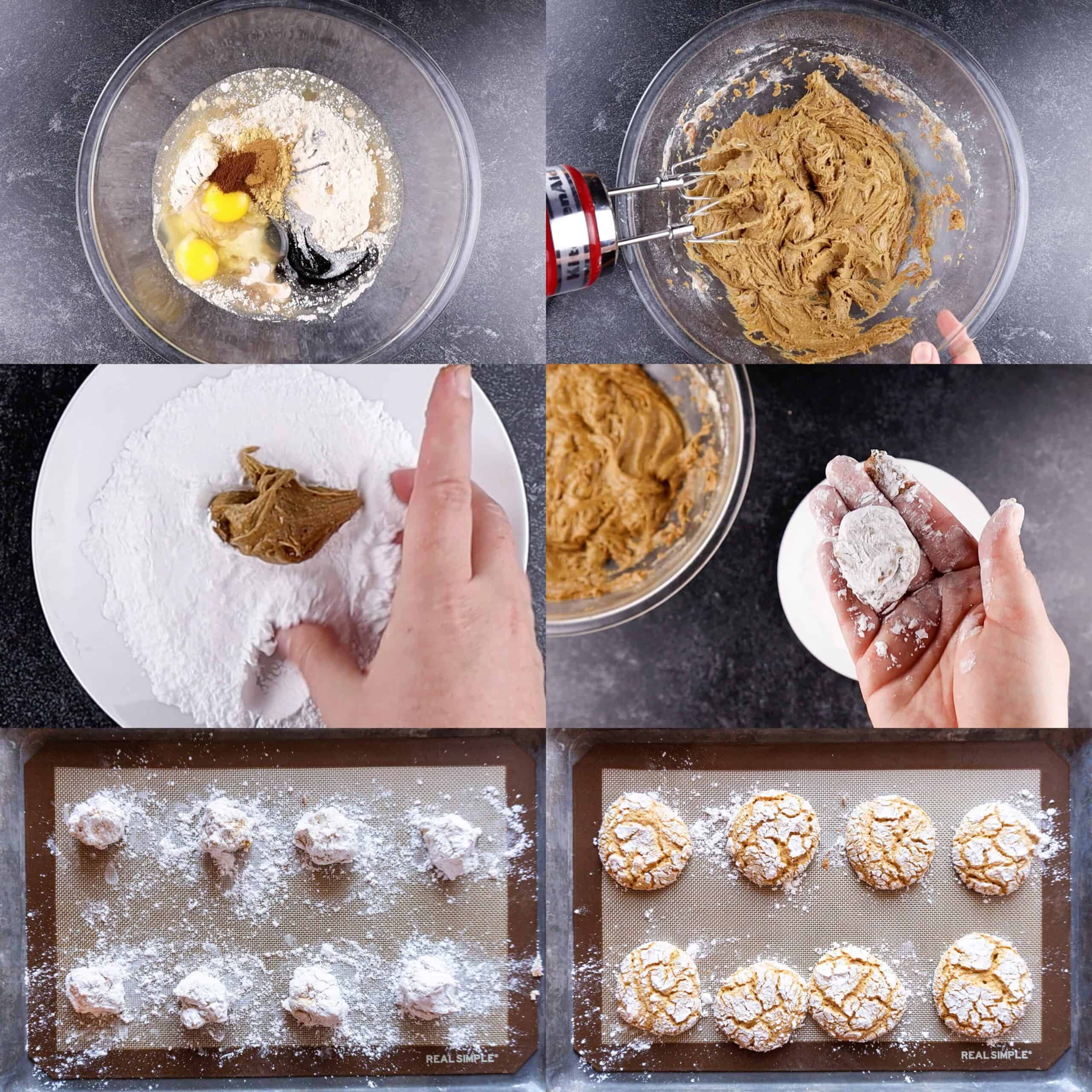 Chewy Gingerbread Cookies process shots