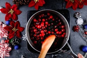 coating cranberries in sugar syrup