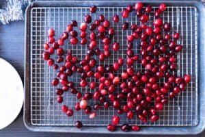 cranberries on wire rack