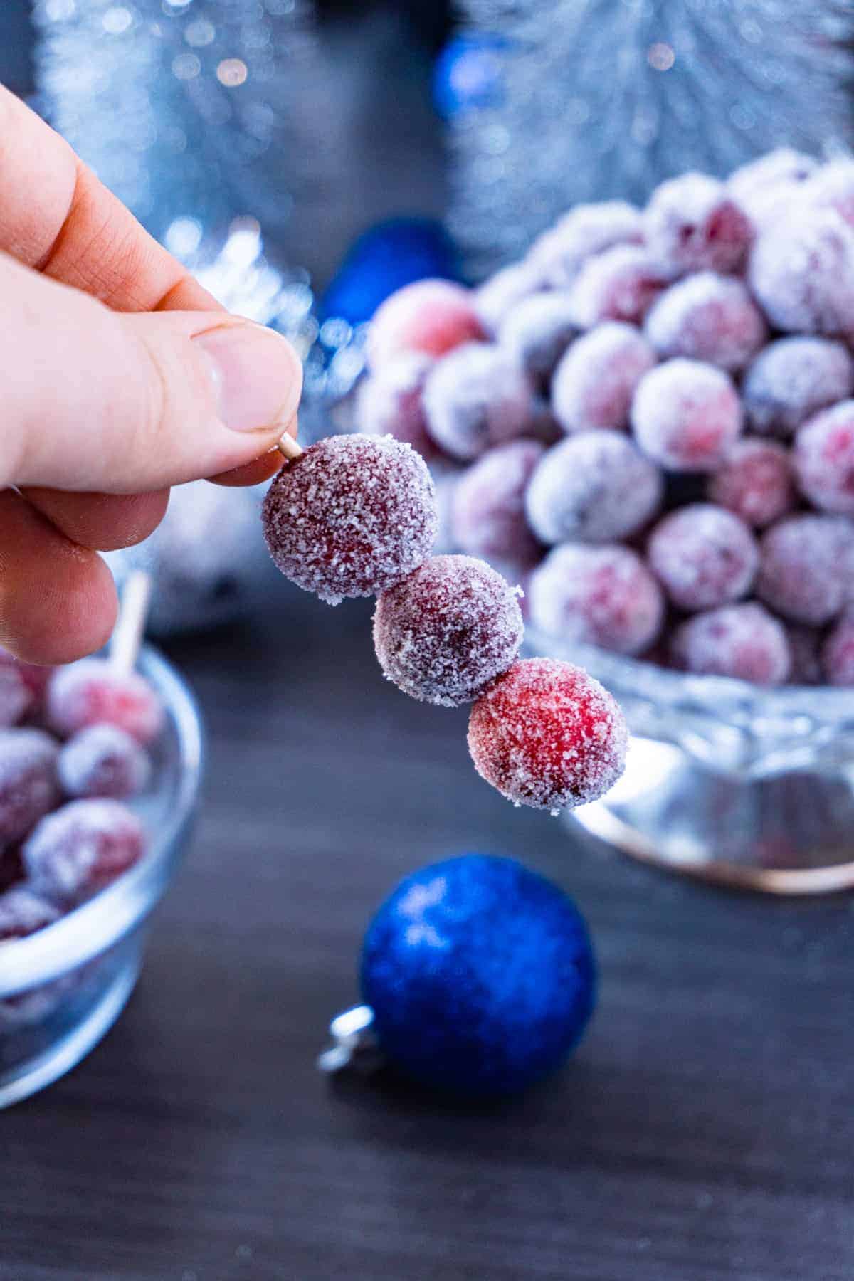 cranberries on skewer