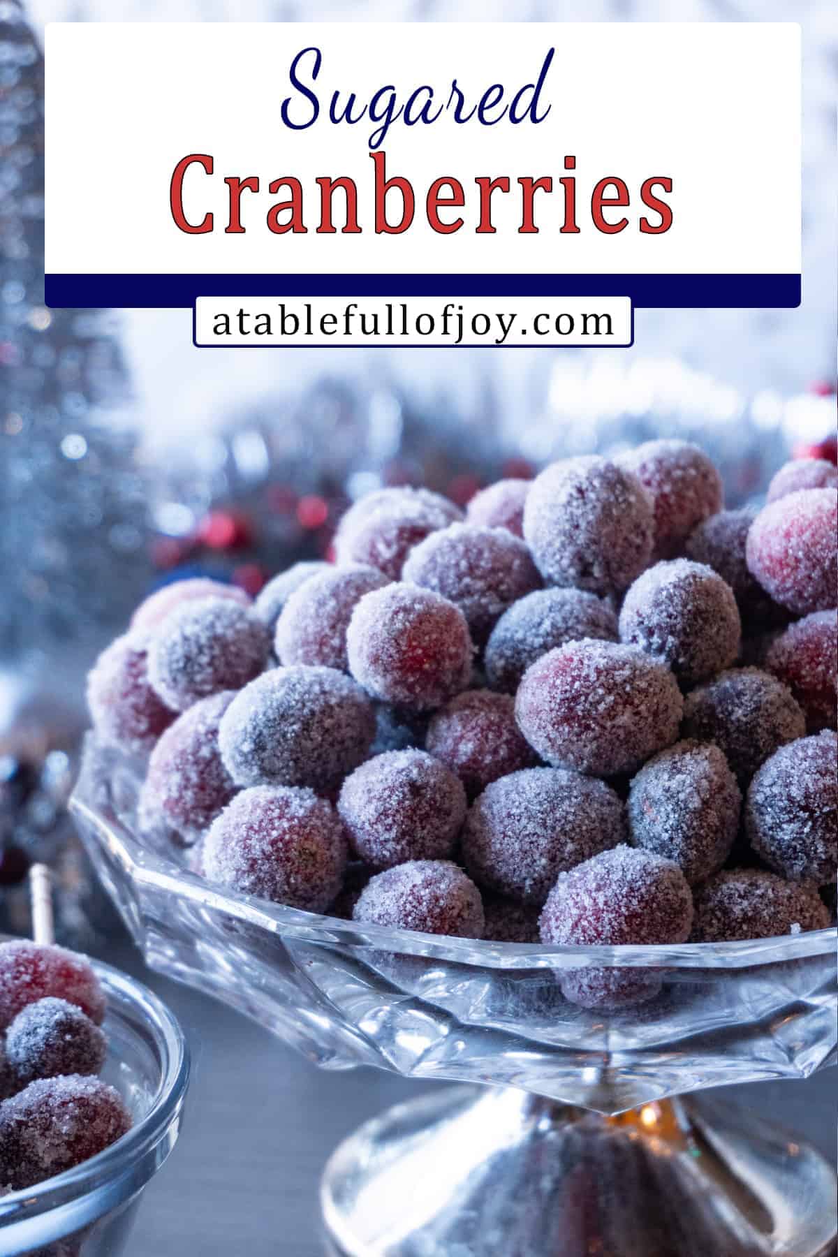 sugared cranberries recipe pinterest pin