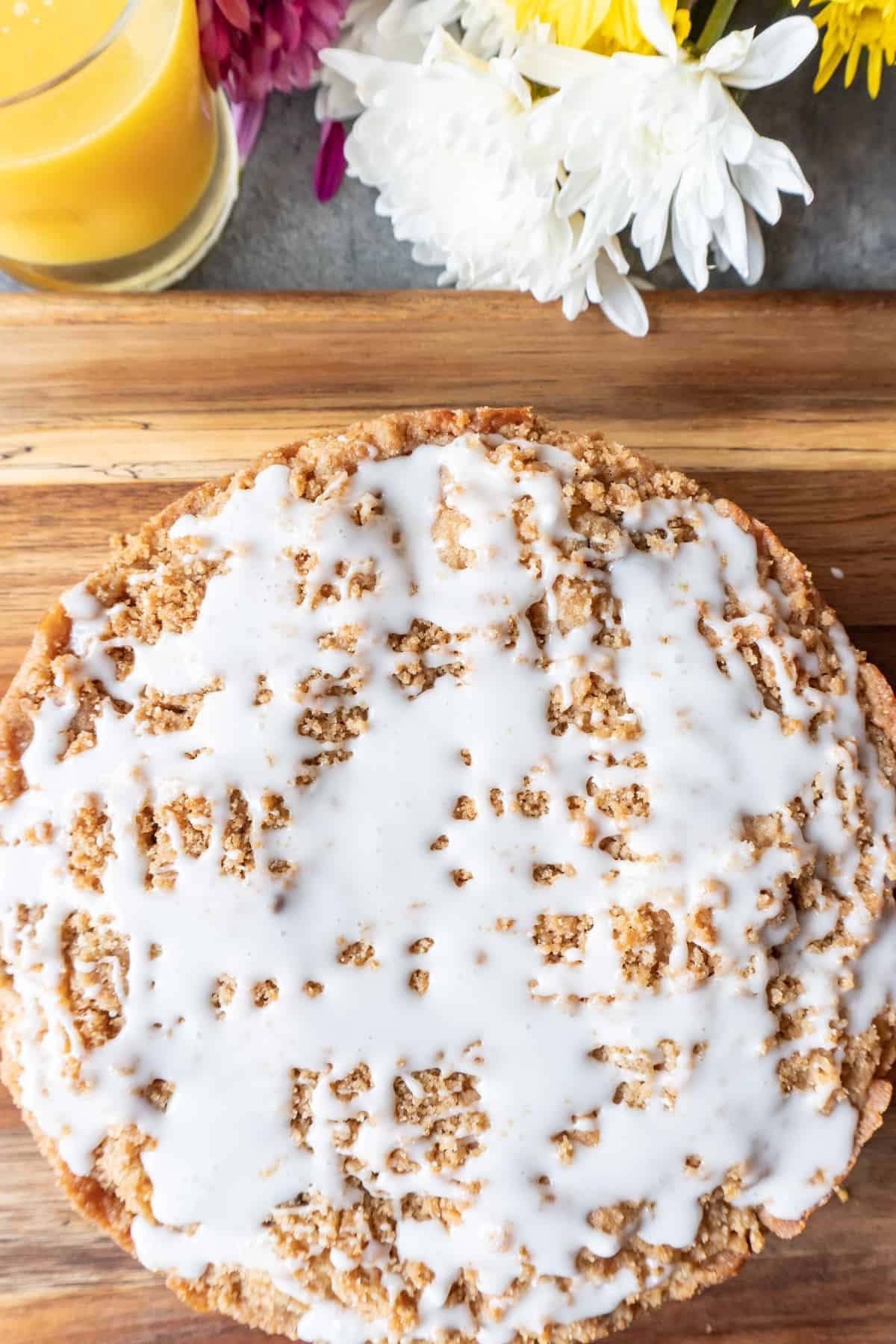 Coffee Cake with icing on it