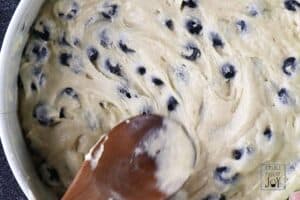 Coffee Cake Batter with blueberries