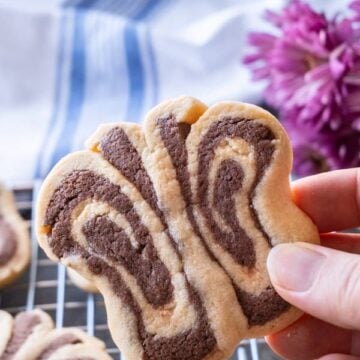 Butterfly Cookies -These tasty peanut butter and chocolate sugar cookies are fun to make and great for Spring! These butterfly cookies are a delicious spin on a classic sugar cookie recipe! #peantunbuttercookie #atablefullofjoy #sugarcookie #butterflycookie #forkids #babyshower #easy #simple #tutorial