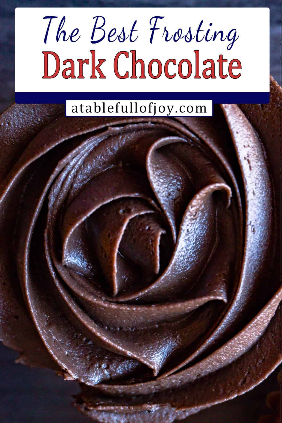 dark chocolate buttercream frosting pinterest pin