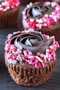 valentine's day cupcake close up