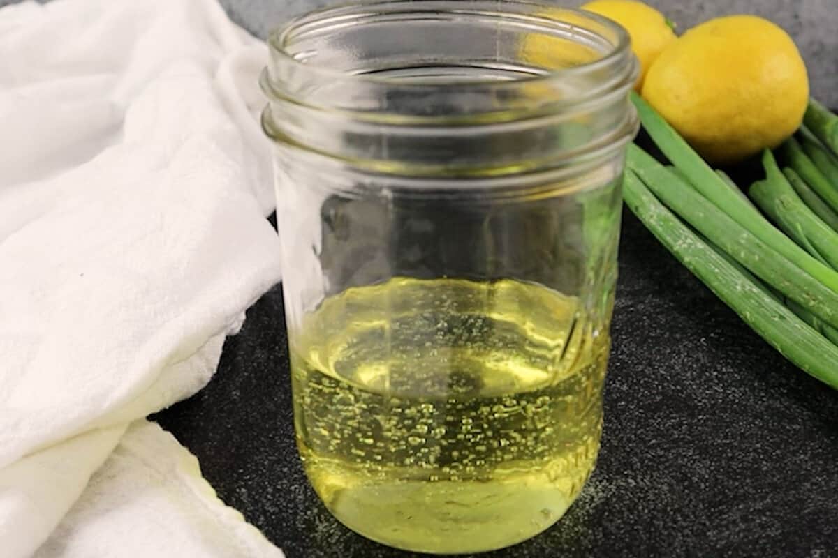 oil added to mason jar