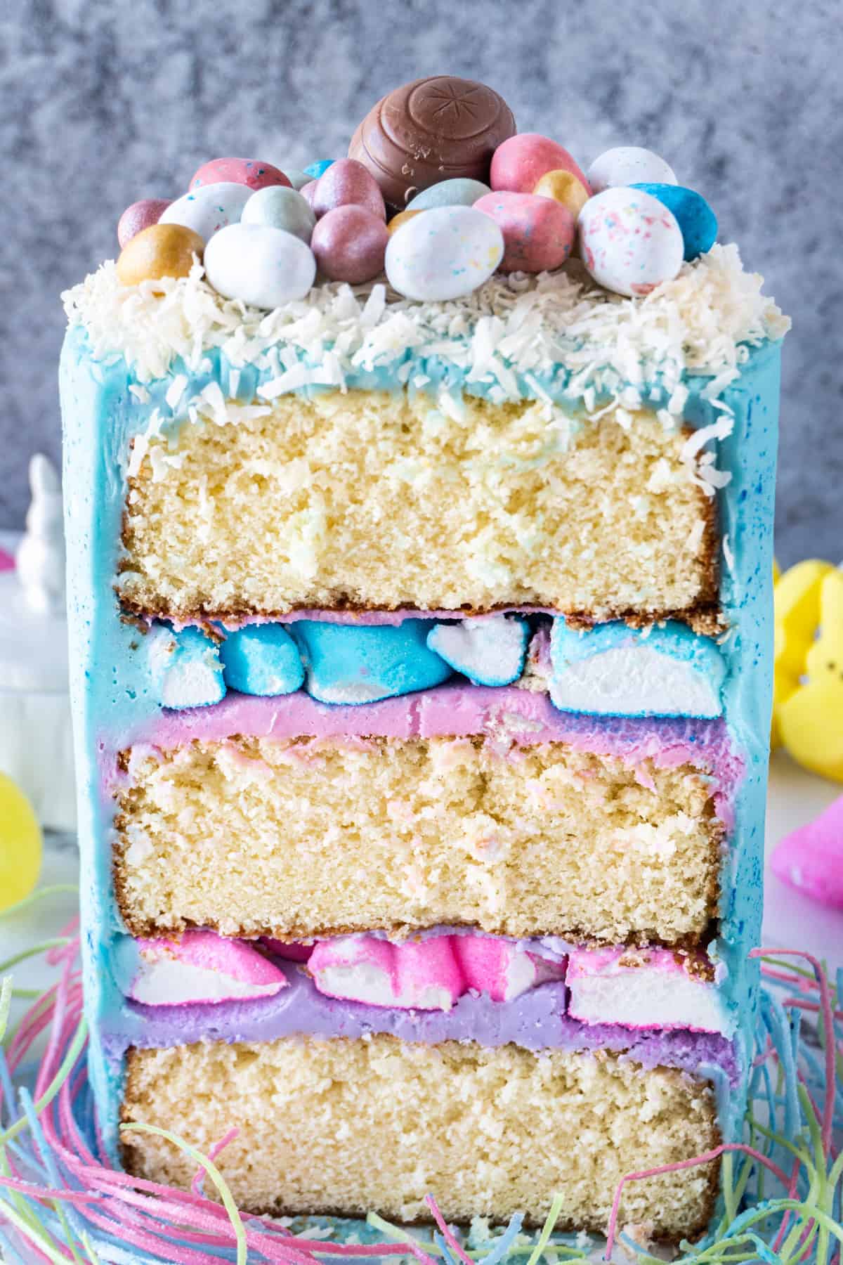 Cross section of the Easter Cake showing all the layers