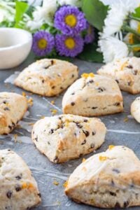 orange buttermilk scones with glaze drizzle dover it with