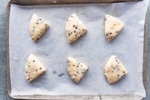 scones on baking sheet before baking