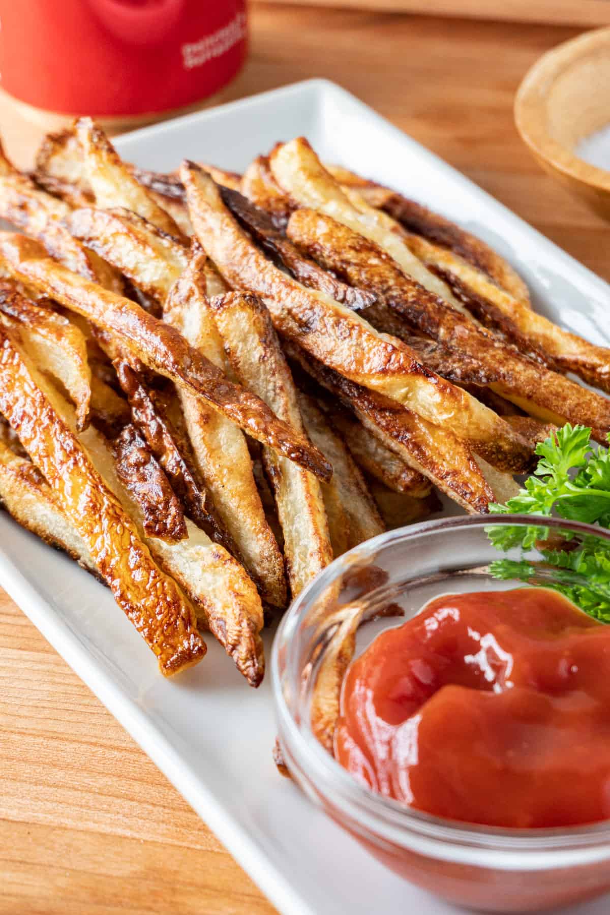 baked french fries on platter