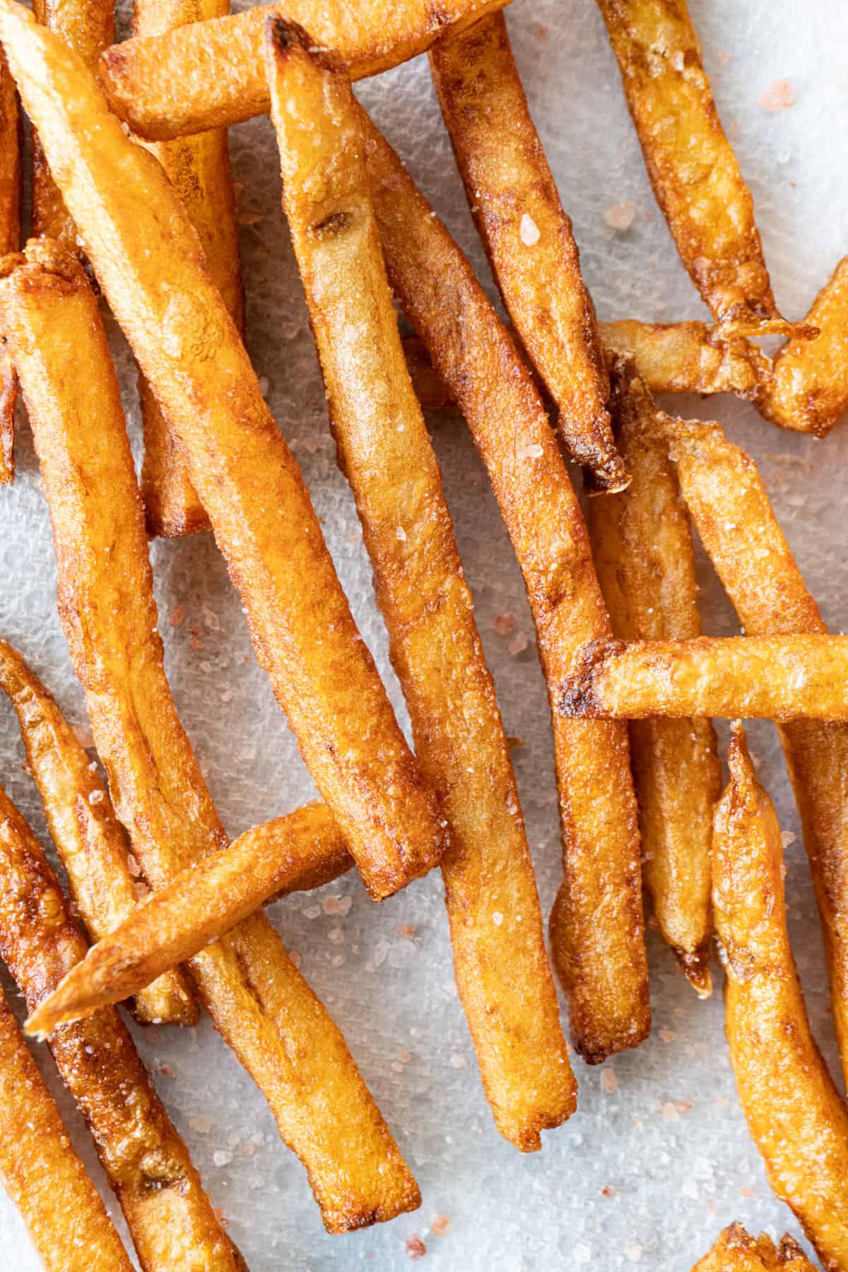 close up of fried french fries