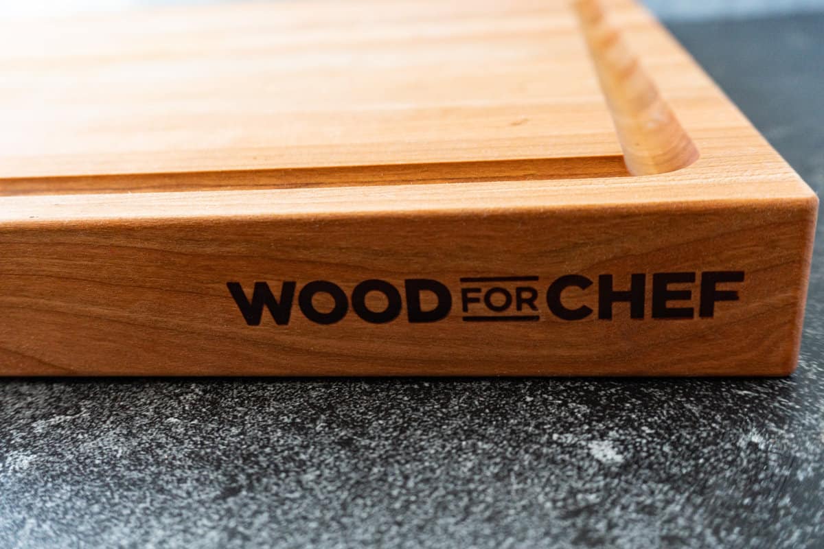 wood for chef logo on cutting board