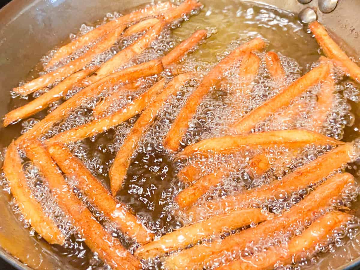 golden fries in oil