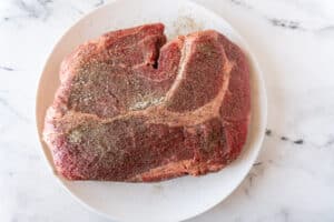 chuck roast with salt and pepper