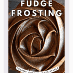 chocolate fudge frosting swirled on cupcake pinterest image