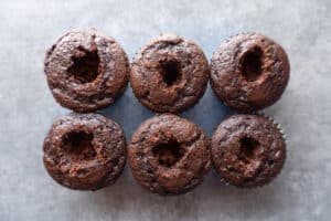 cupcakes with holes in it the top