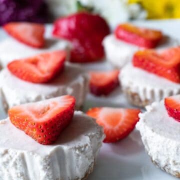 Mini Dairy Free Cheesecakes Side view picture