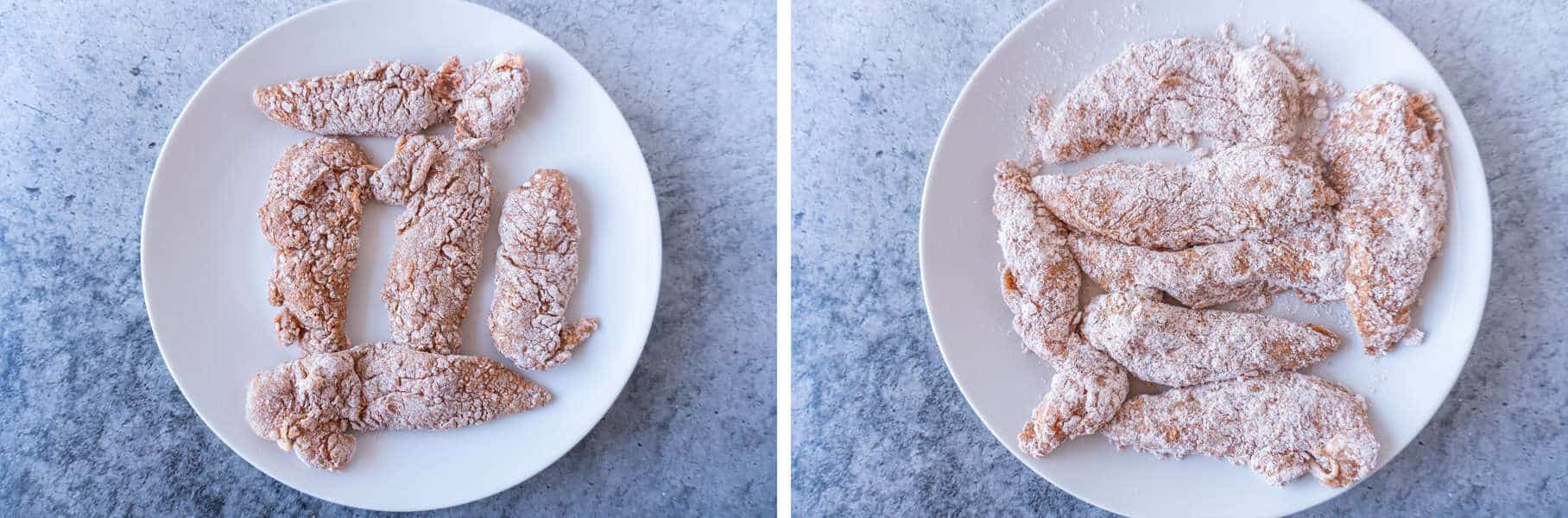 Crispy Chicken Tenders strained vs un-strained raw chicken