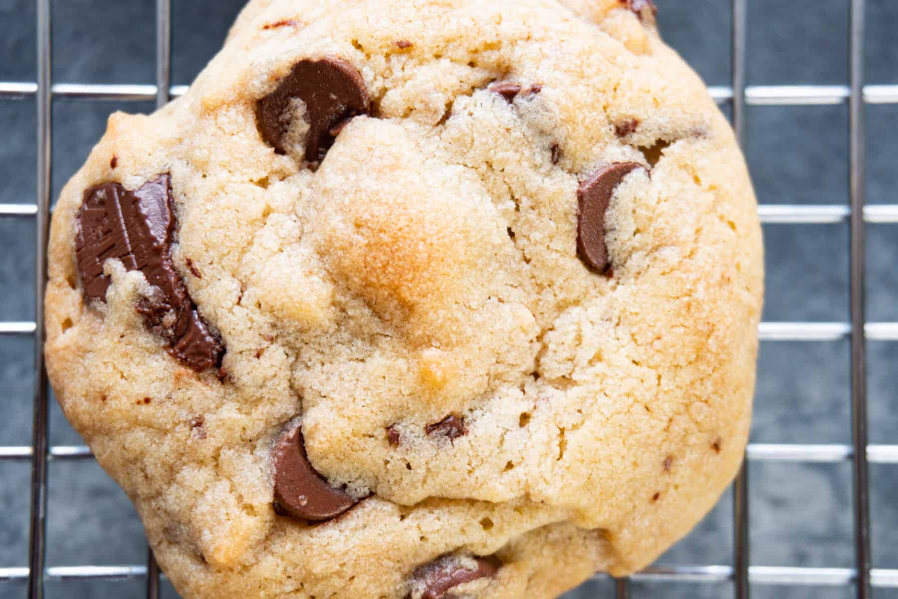 Betty Crocker Chocolate Chip Cookie Recipe cookies on wire cooking rack close up