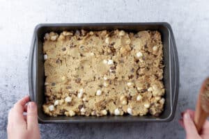 cookie in pan before baking