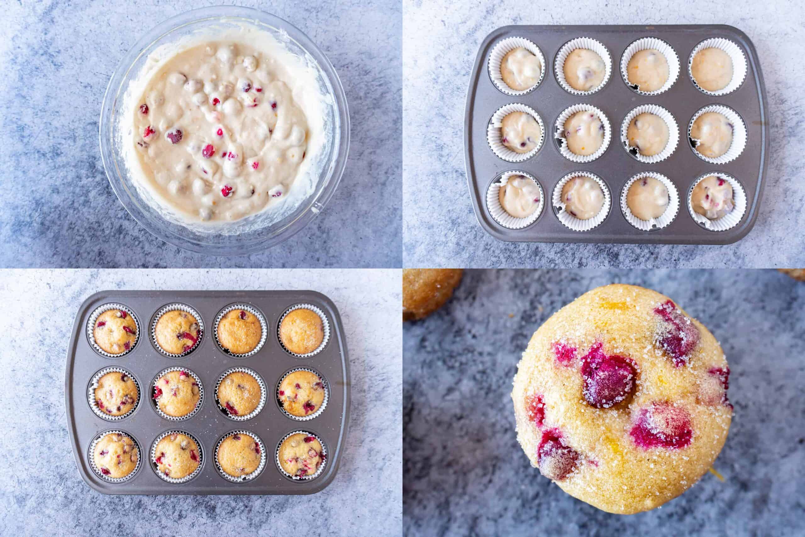 muffin making process shots (batter to baking)