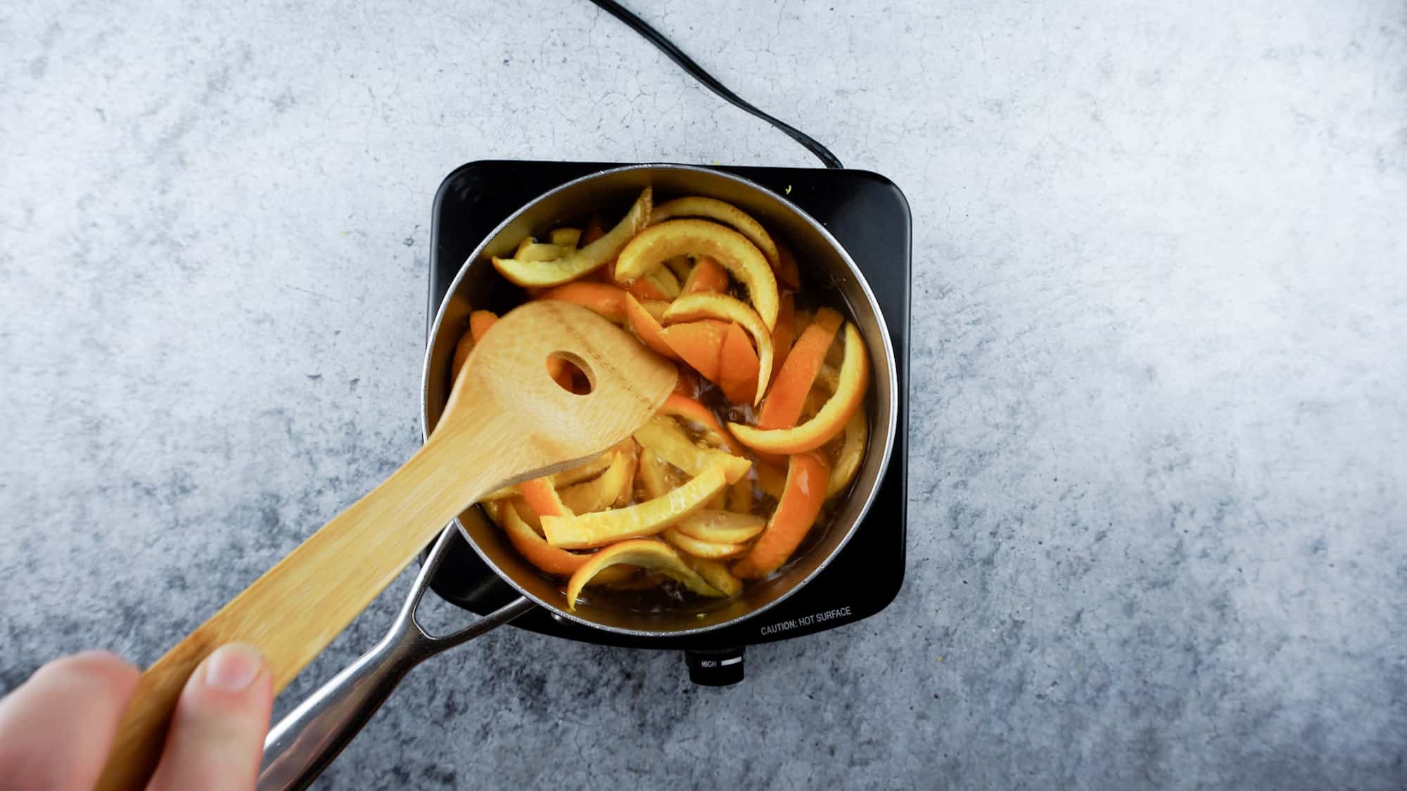 boiling orange peels