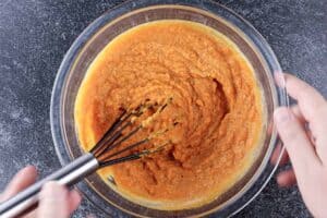 pumpkin, vanilla, and buttermilk mixture