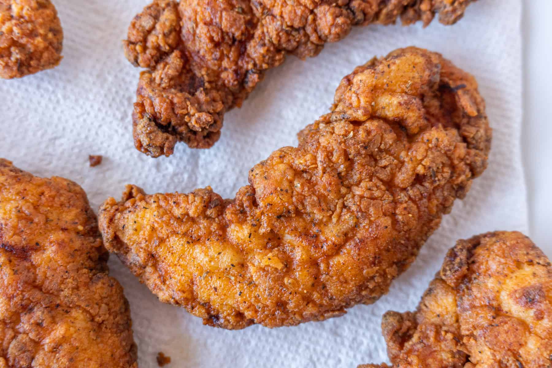 Close up of fried chicken tender