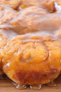 close up of sticky bun