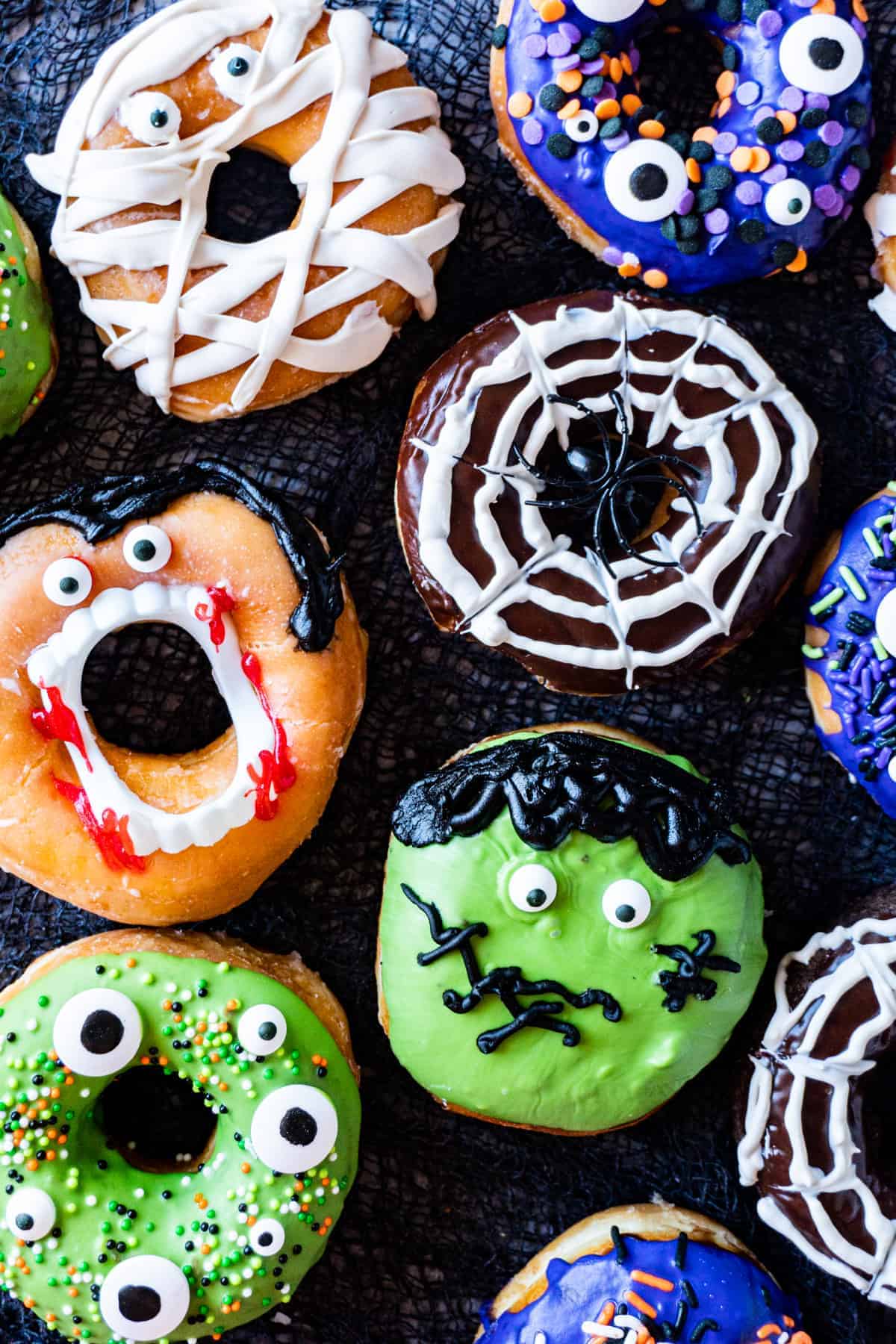 Halloween Donuts flat lay