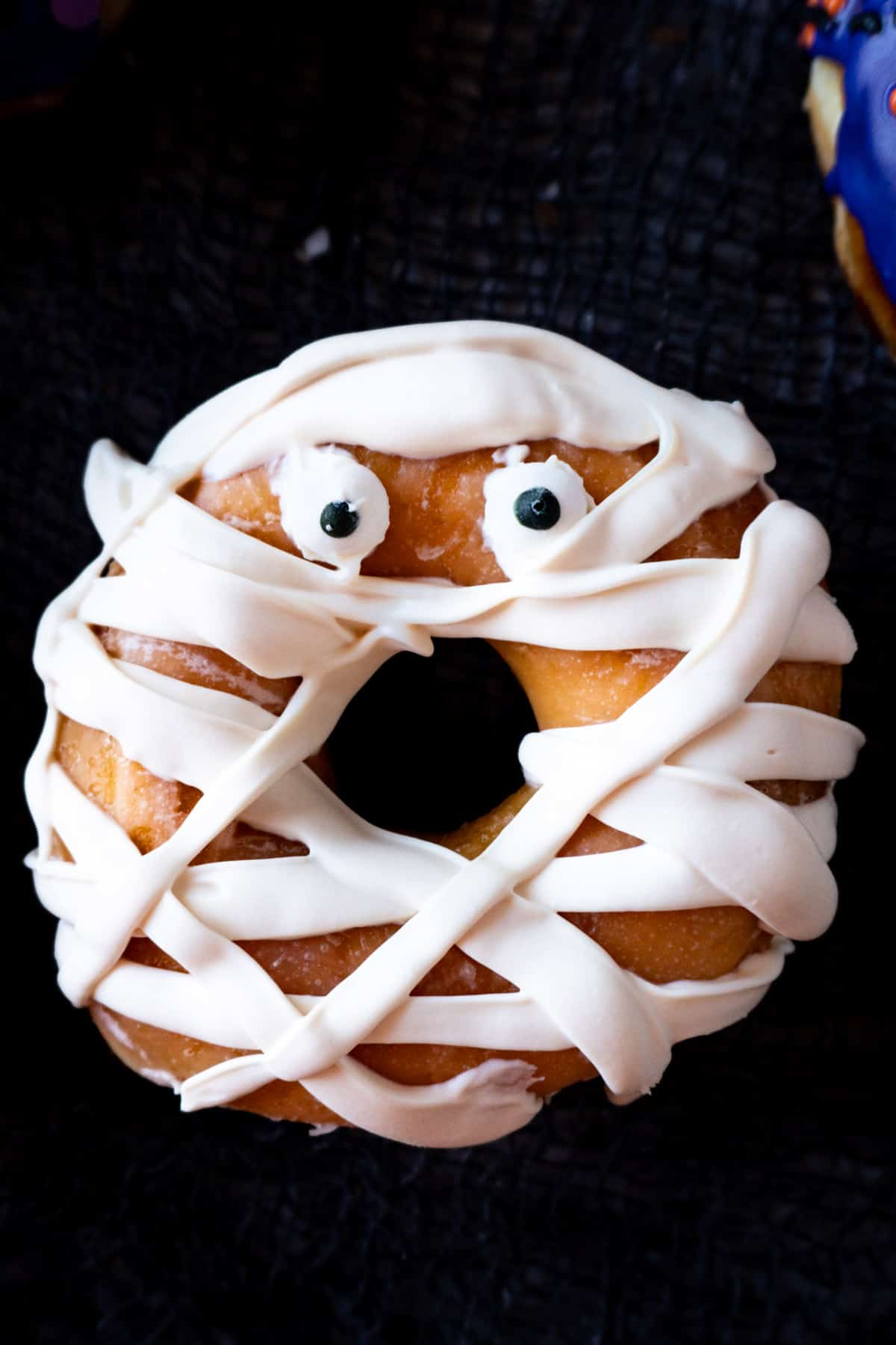 close up of mummy donut