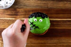 adding scars to frankenstein donuts