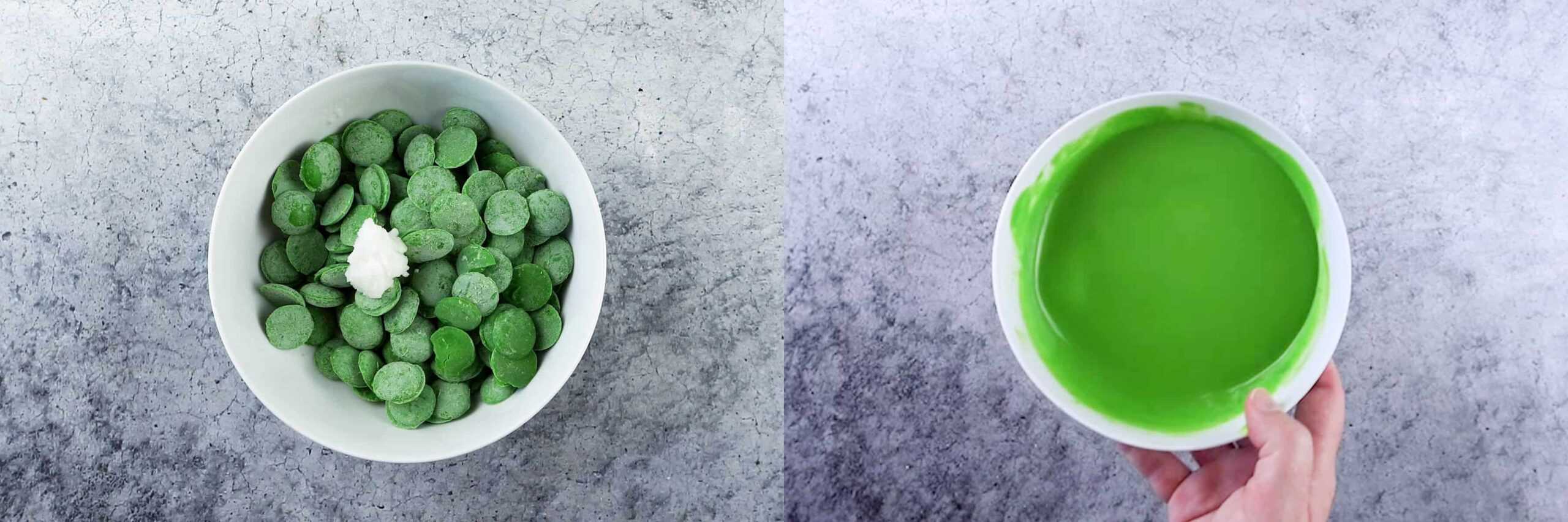 before and after melting candy melts