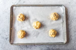 cookies on cookie sheet before baking