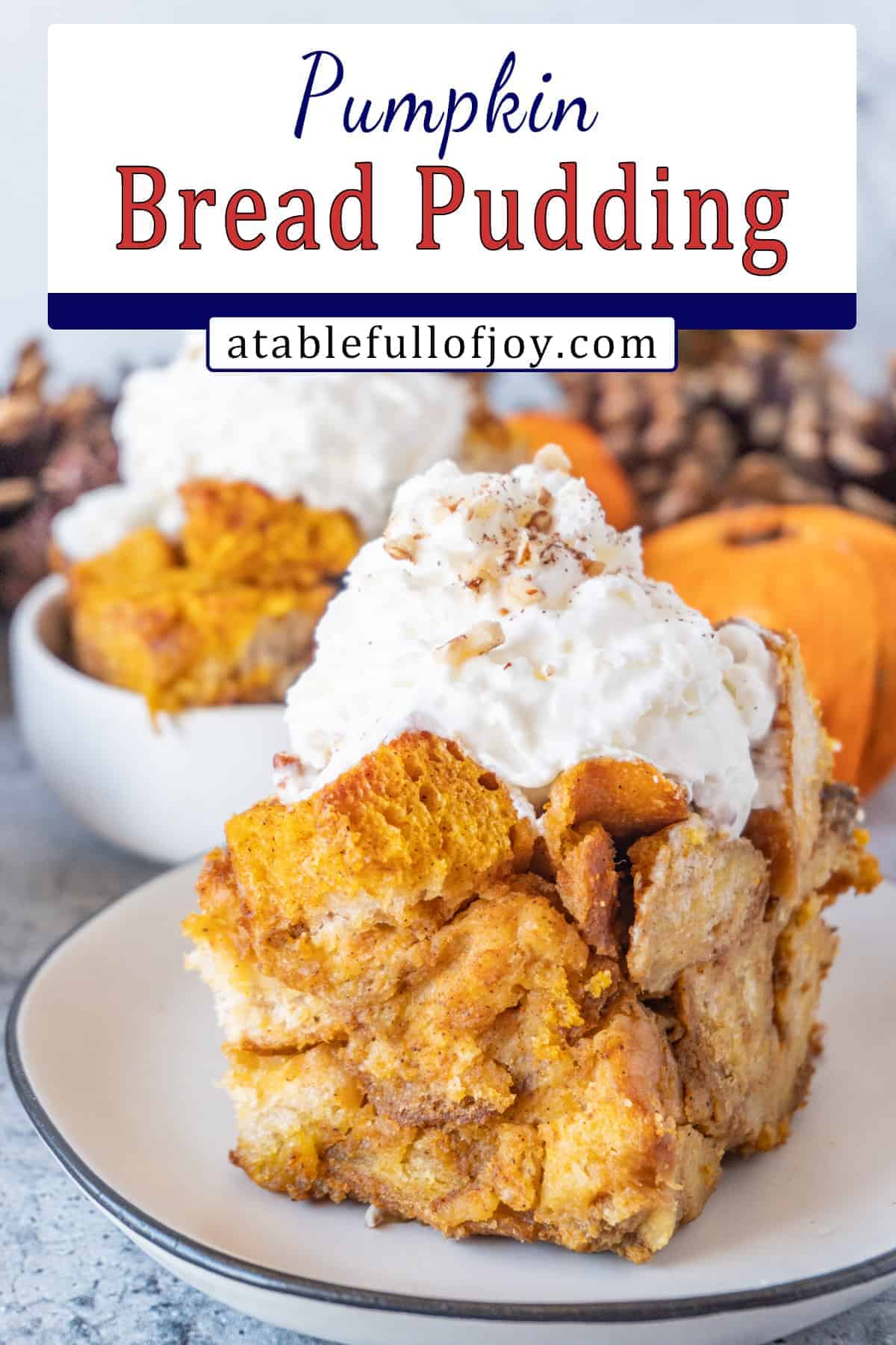 Pumpkin bread pudding pinterest pin