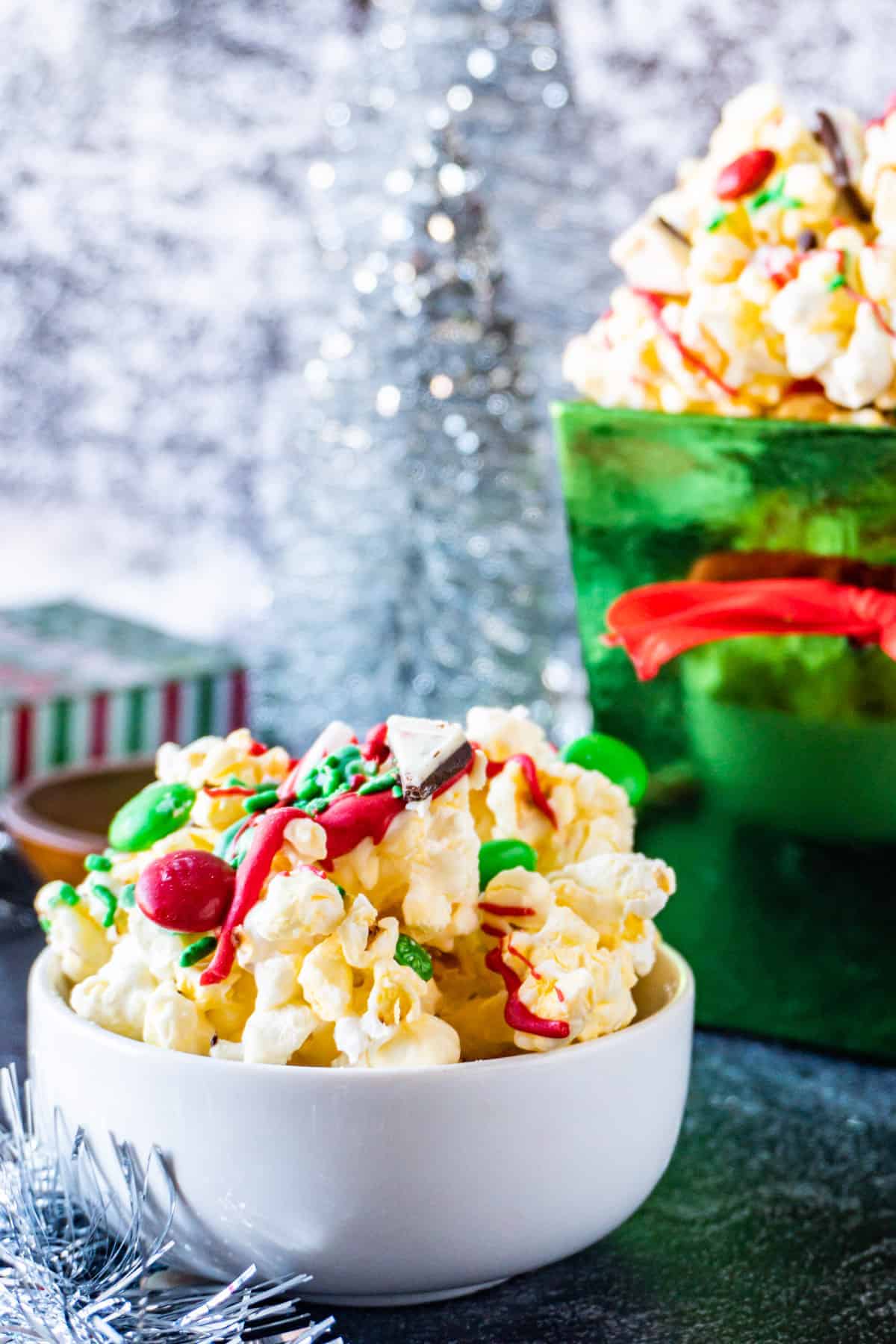 Christmas popcorn in bowl