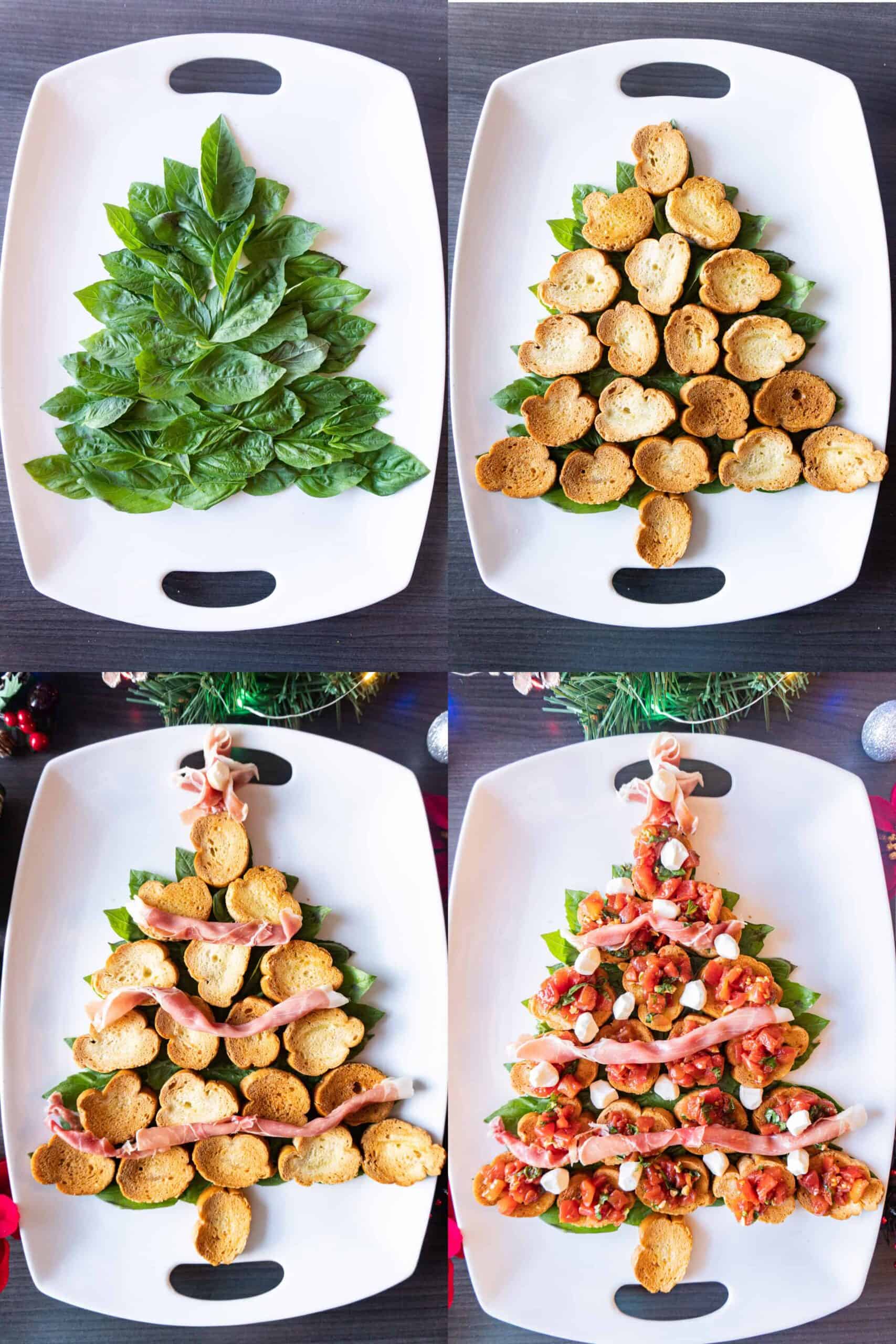 building the christmas tree appetizer