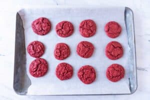 red velvet cake cookie baked