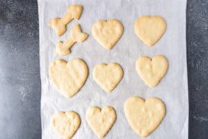 heart sugar cookies baked