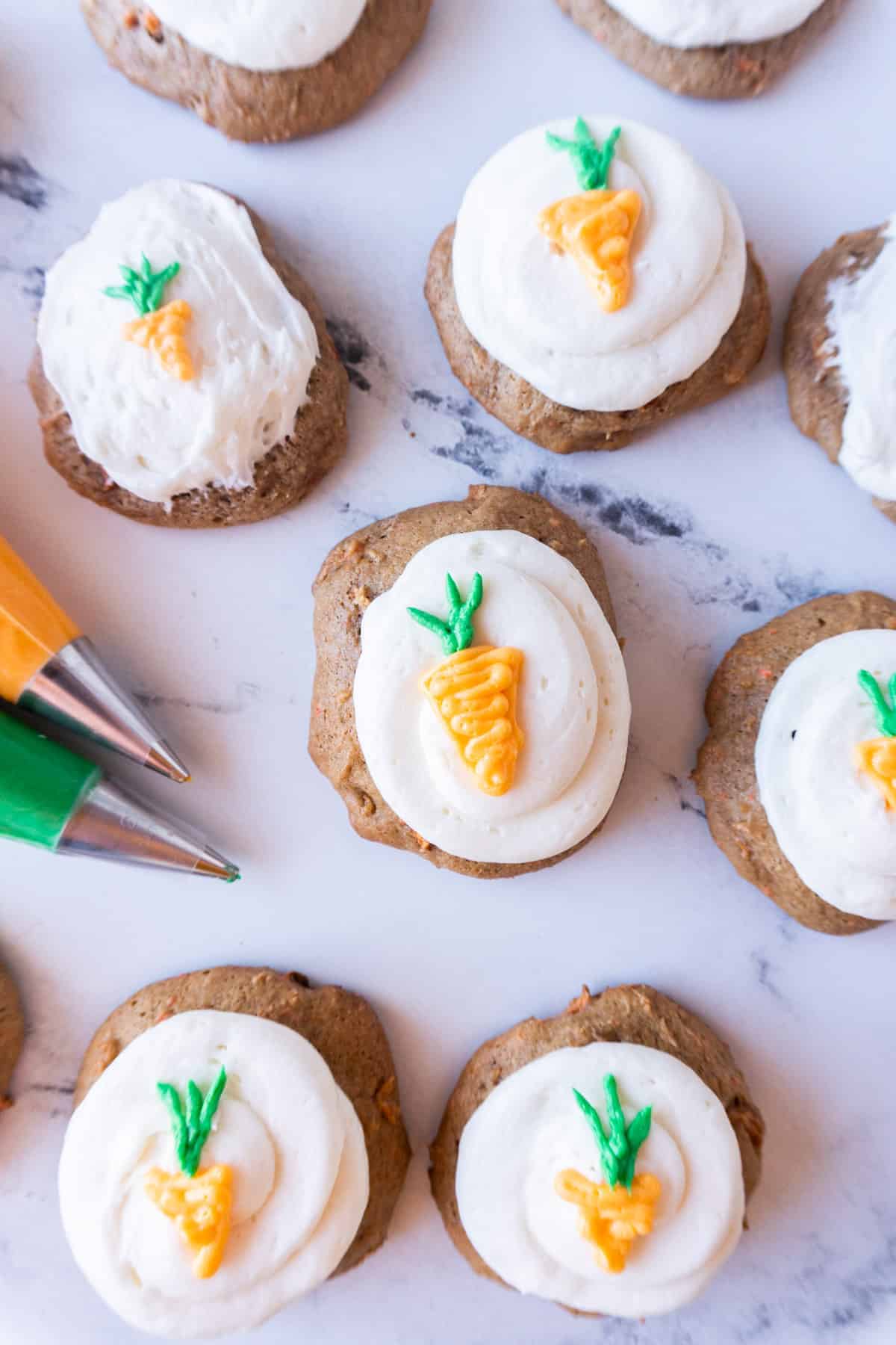 Flat lay of carrot cake cookiess