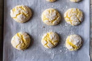Lemon cookies after baking