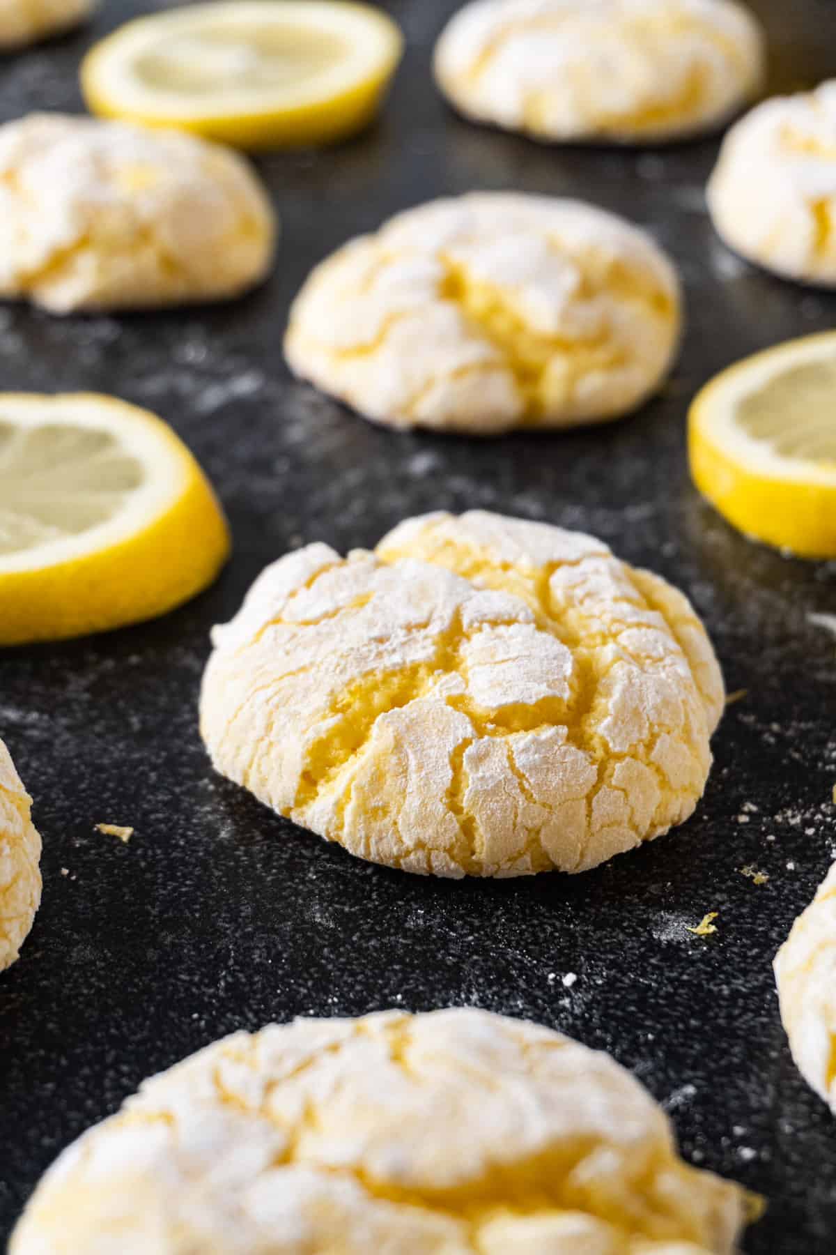 Lemon cookie close up